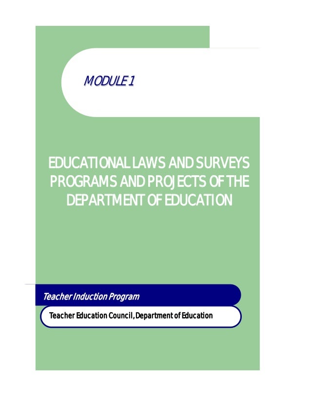 Module 1 educational laws and surveys programs and projects of the de…