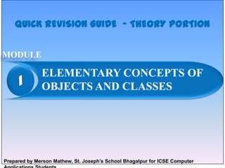 Module1 elementary concepts of objects and classes | PPT