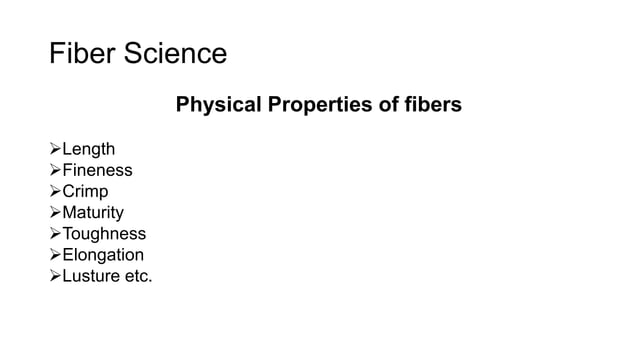 fiber science | PPT | Free Download