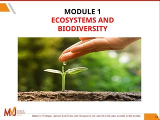 MODULE 1
ECOSYSTEMS AND
BIODIVERSITY
11
 