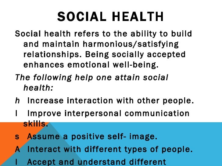 examples of social health activities