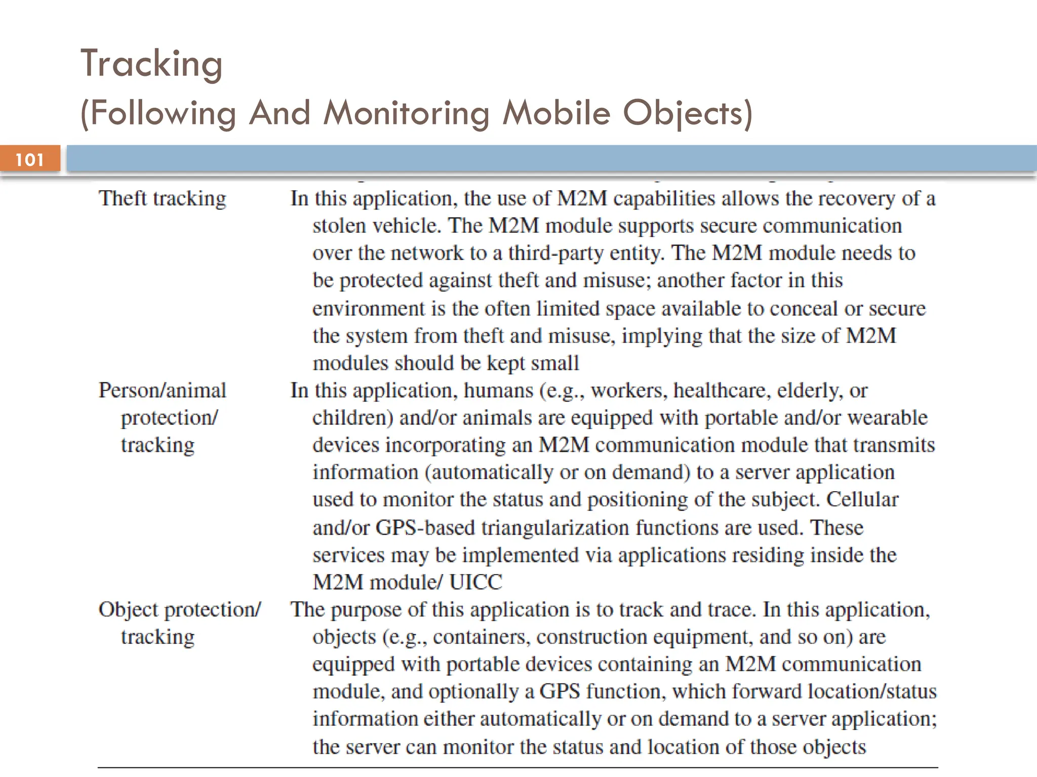 101
Tracking
(Following And Monitoring Mobile Objects)
 