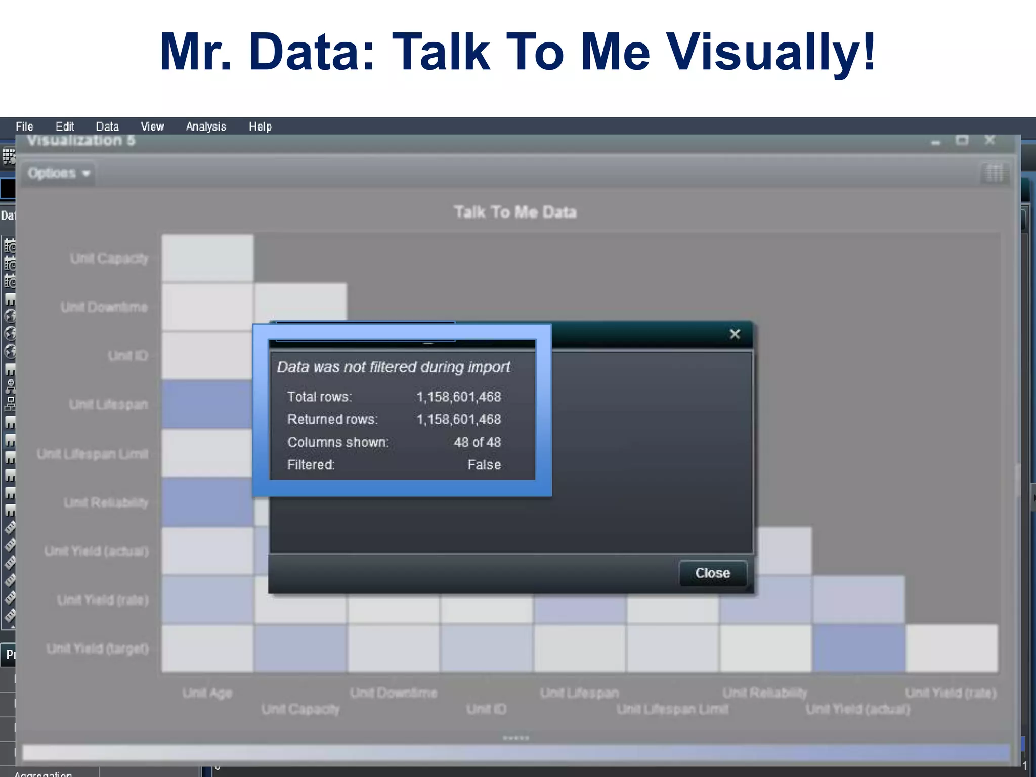 Mr. Data: Talk To Me Visually!
 