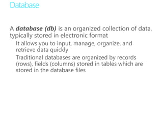 Module 1 Introducing Core Database Concepts Pptx Module 1 Introducing Core Database Concepts Pptx