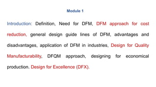 M1: Introduction to Design for Manufacture | PPTX