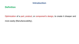 M1: Introduction to Design for Manufacture | PPTX