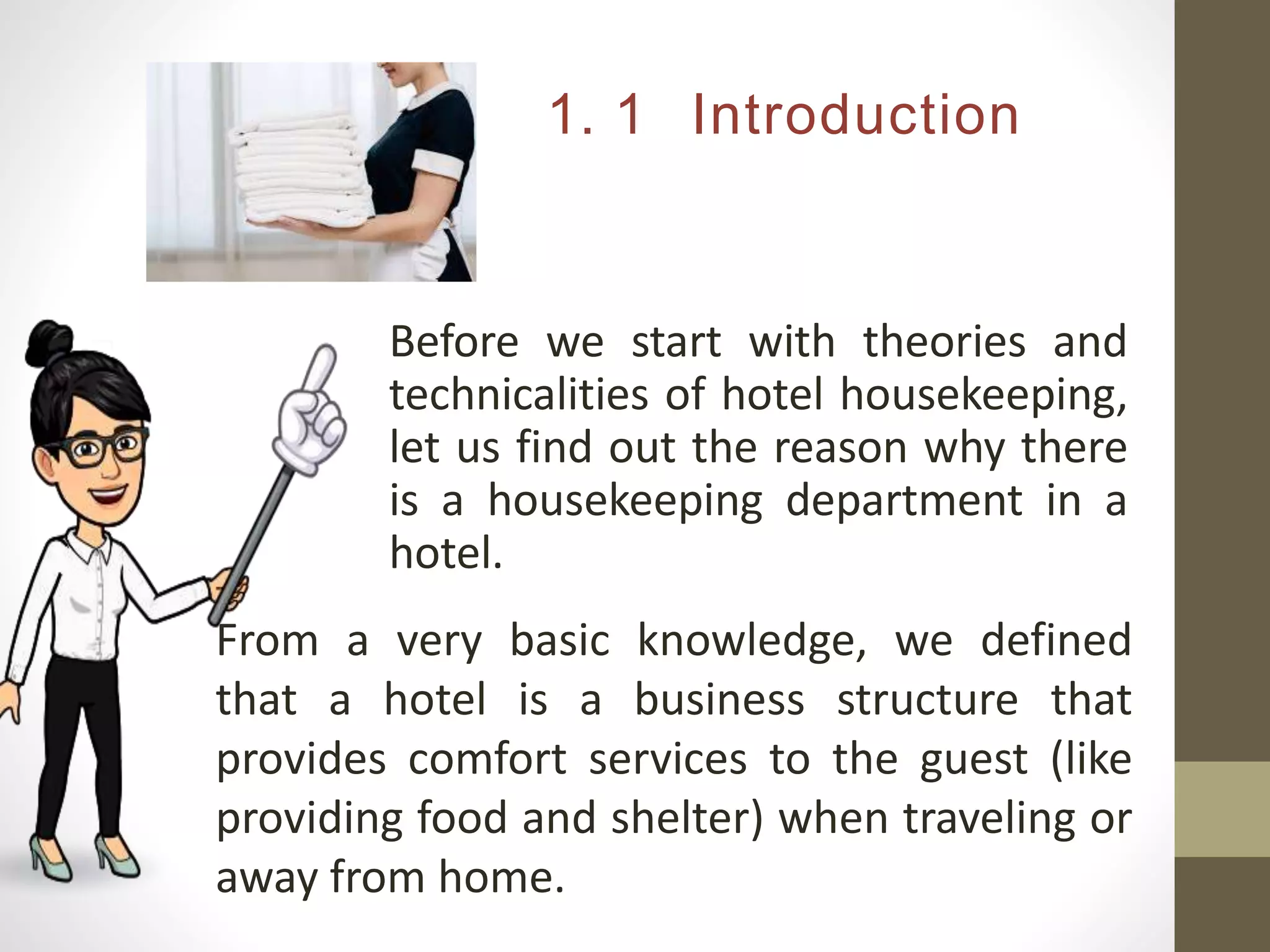 Module 1 introduction to houskeeping operations | PPTX