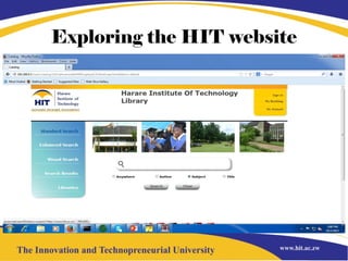 Exploring the HIT website
 