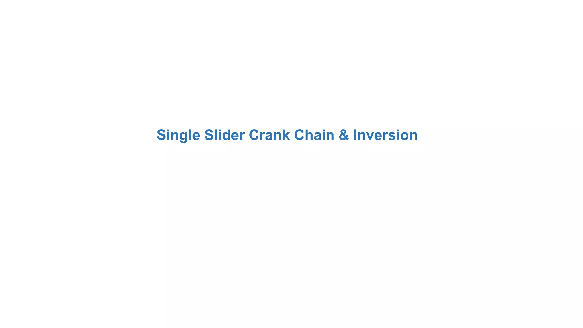 Single Slider Crank Chain & Inversion
 