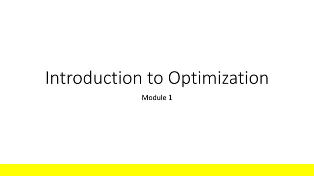 Introduction to Optimization.ppt | Computing | Technology & Computing
