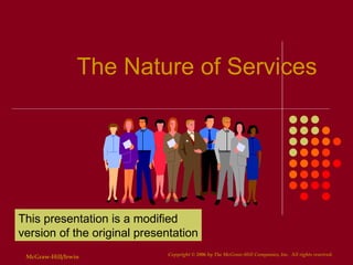 Copyright © 2006 by The McGraw-Hill Companies, Inc.  All rights reserved.  McGraw-Hill/Irwin The Nature of Services This presentation is a modified  version of the original presentation 