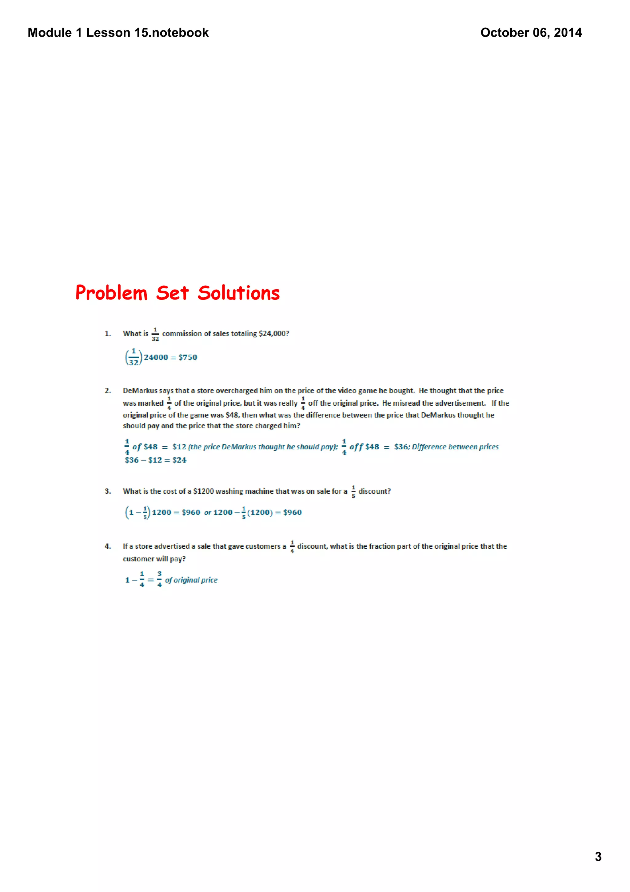 Module 1 Lesson 15.notebook 
3 
October 06, 2014 
Problem Set Solutions 
 