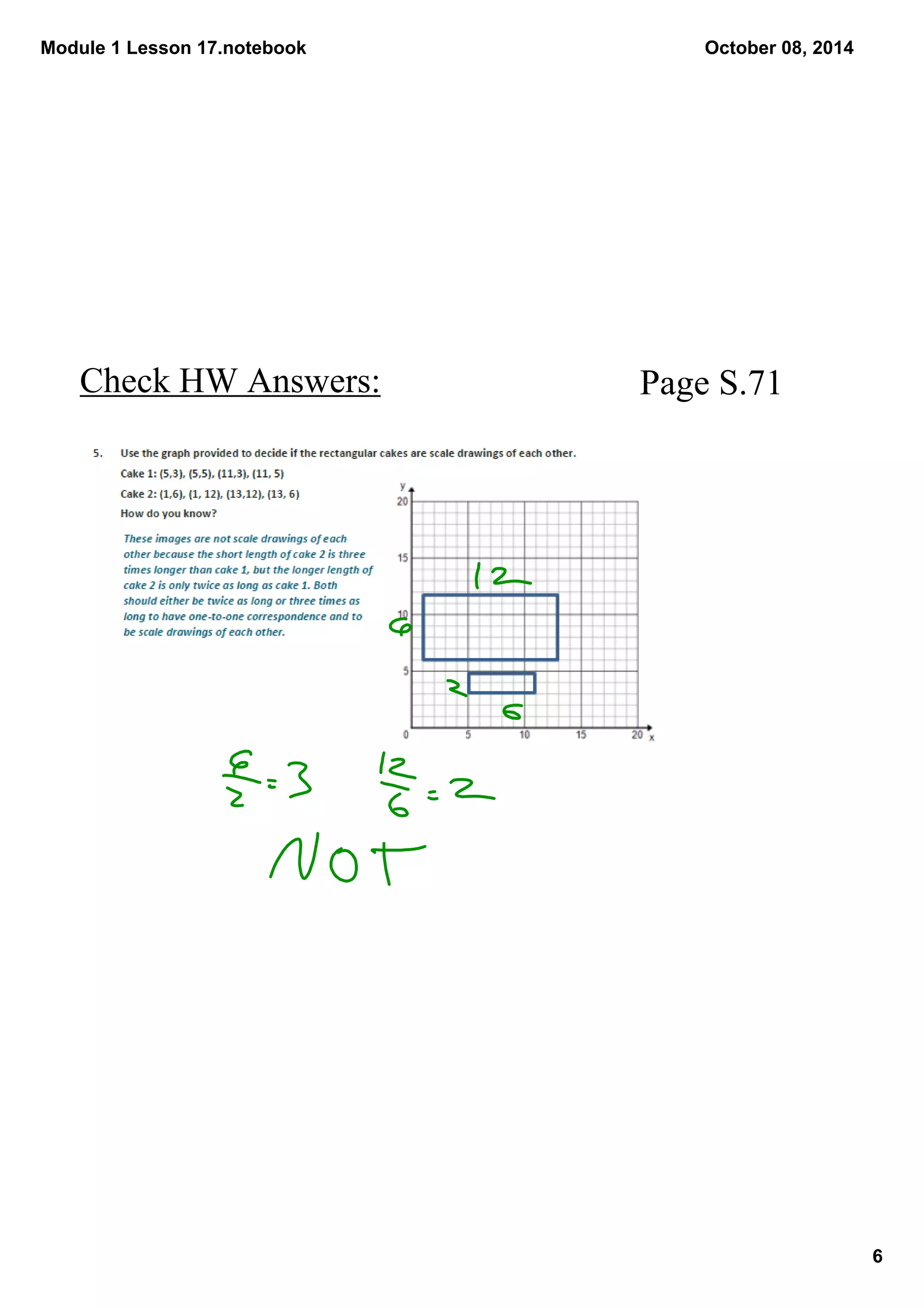 Module 1 Lesson 17.notebook 
6 
October 08, 2014 
Check HW Answers: Page S.71 
 