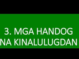 3. MGA HANDOG
NA KINALULUGDAN
 