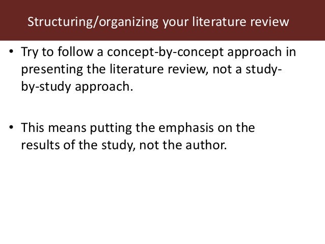 Planning and structuring a literature review