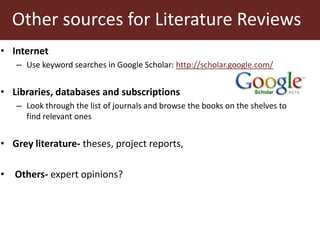 Literature review in the research process 