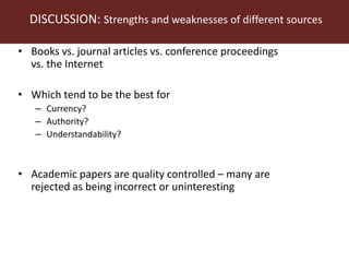 Literature review in the research process 