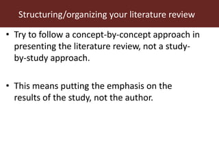 Literature review in the research process 