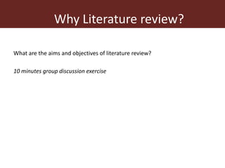 Literature review in the research process 