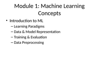 Comprehensive Introduction to Machine Learning Concepts and Workflow | PPTX