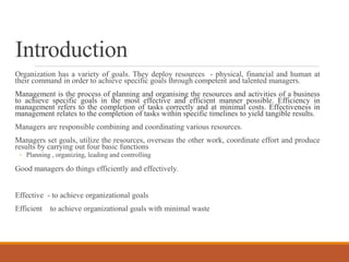 introduction to management in principles of management | PPTX