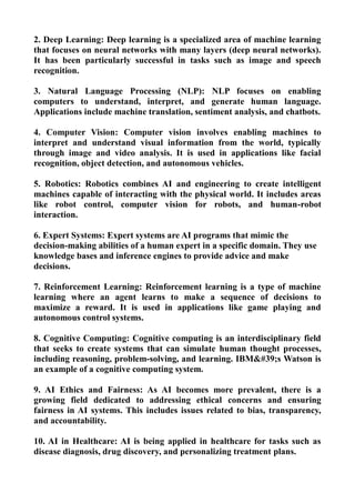 AI & ML FOR FINAL YERA STUDENTS OF GWPC,THRISSUR.FIFTH | PDF