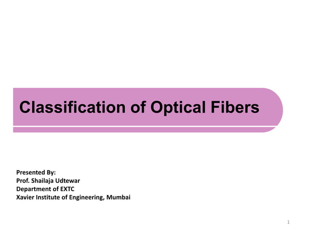 Classification of optical fibers and Modes of Optical Fiber | PPTX ...