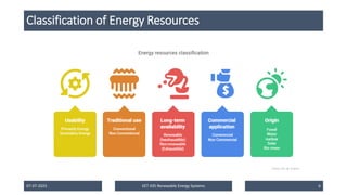 Classification of Energy Resources
07-07-2025 EET 435 Renewable Energy Systems 6
 
