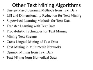 Text data mining including applications and process | PPT