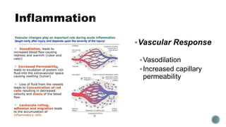 Vascular Response
Vasodilation
Increased capillary
permeability
 