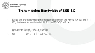 Ssb Bandwidth Principles of communication systems for reference | PPTX