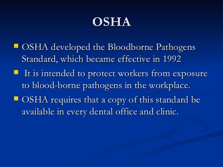 Infection Control in Dentistry