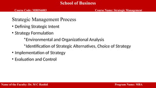 Strategic management ppt presentation in English | PPTX