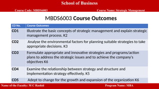 Strategic management ppt presentation in English | PPTX