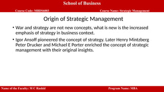 Strategic management ppt presentation in English | PPTX