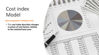 Cost index
Model
• The cost index describes changes
in prices of cost factors relative
to the selected base year.
 
