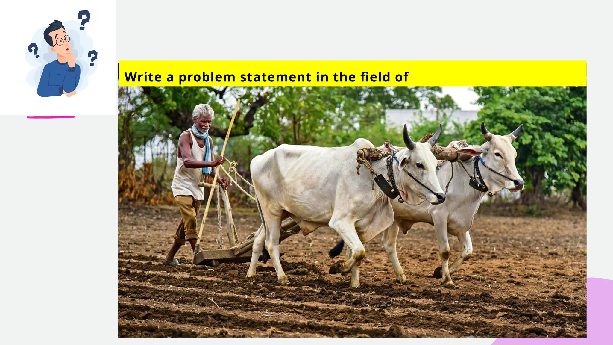 Write a problem statement in the field of
 