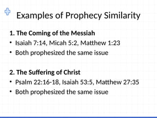 Messiah Examples MODULE 1 - PROPHECY NOMOLOGY (BIBLICAL PERSPECTIVE) | PPTX