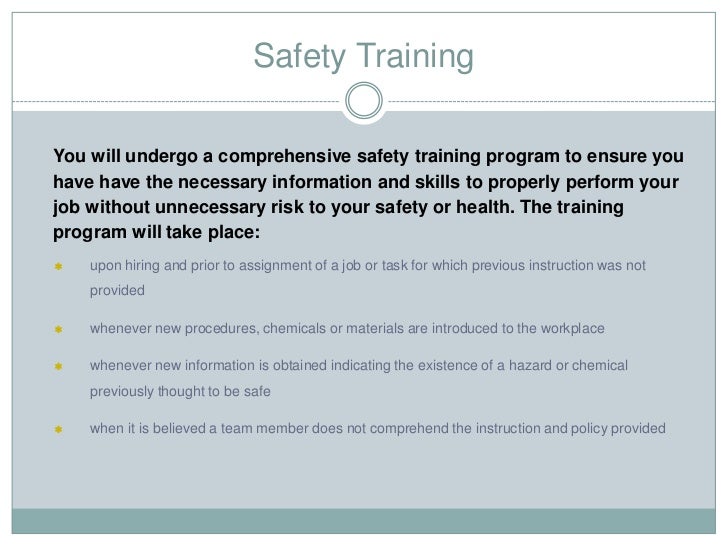 Module 1 safety training