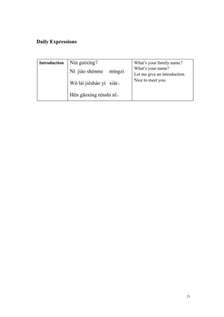 生存汉语 _ Survival Chinese _ Module 1 _ 2009年   4月