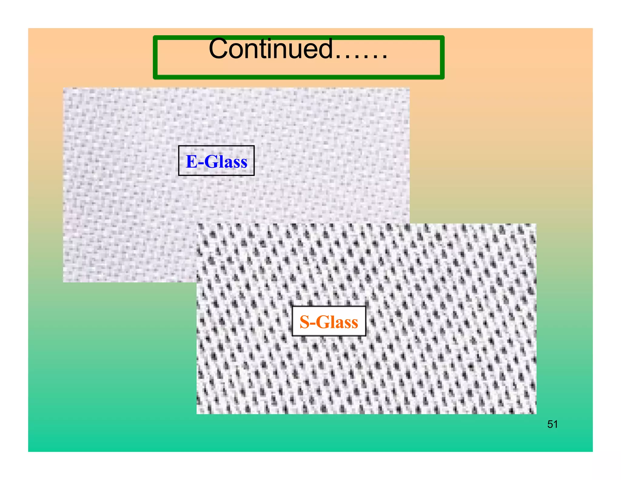 51
E-Glass
S-Glass
Continued……
 
