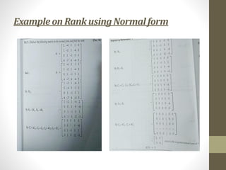 Exampleon Rank using Normalform
 