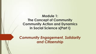 Community Comcepts Understanding Community Concepts, Dynamics, and Social Engagement | PPTX