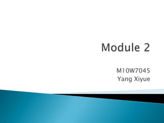 Module 2 M10W7045 Yang Xiyue 