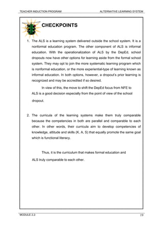 Module 2.2 alternative learning system | PDF | Primary Education ...