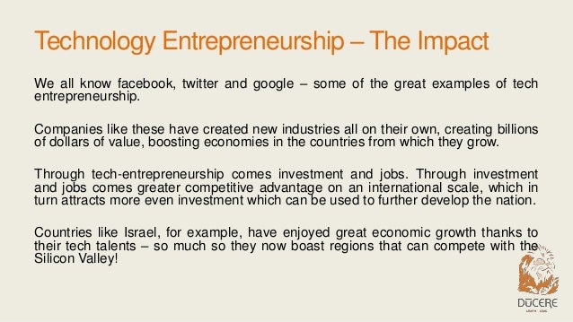 technology entrepreneurship entrepreneurship examples