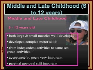 Developmental stages during late and late adolescence.