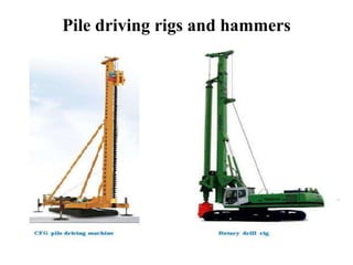 Pile driving rigs and hammers
 