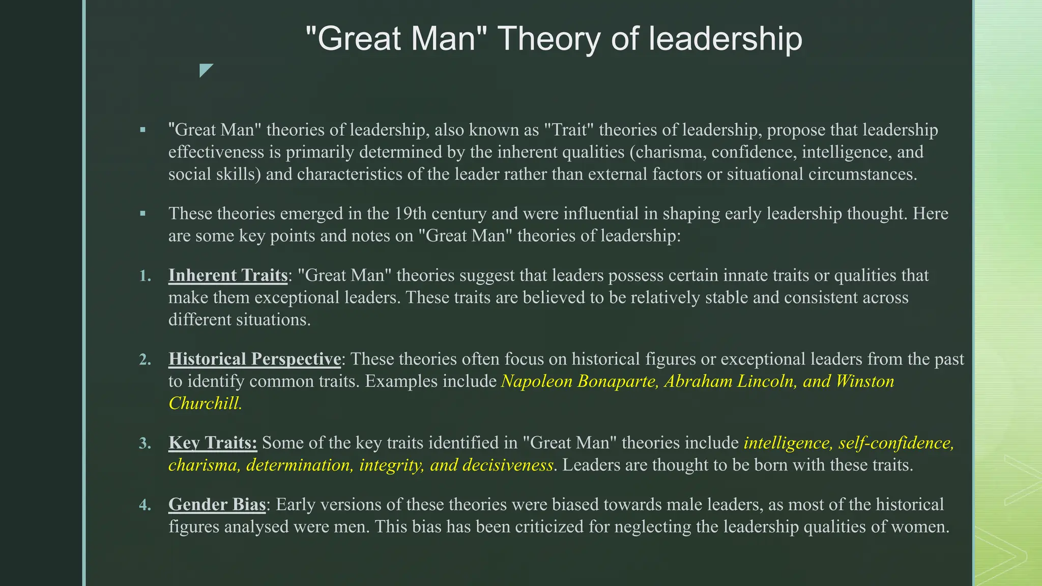 Stable Leadership Theories of leadership in leadership and team building | PPTX