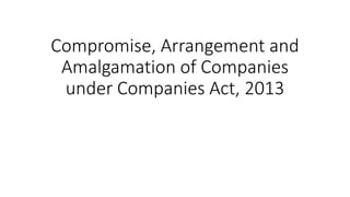 Compromise, Arrangement and
Amalgamation of Companies
under Companies Act, 2013
 
